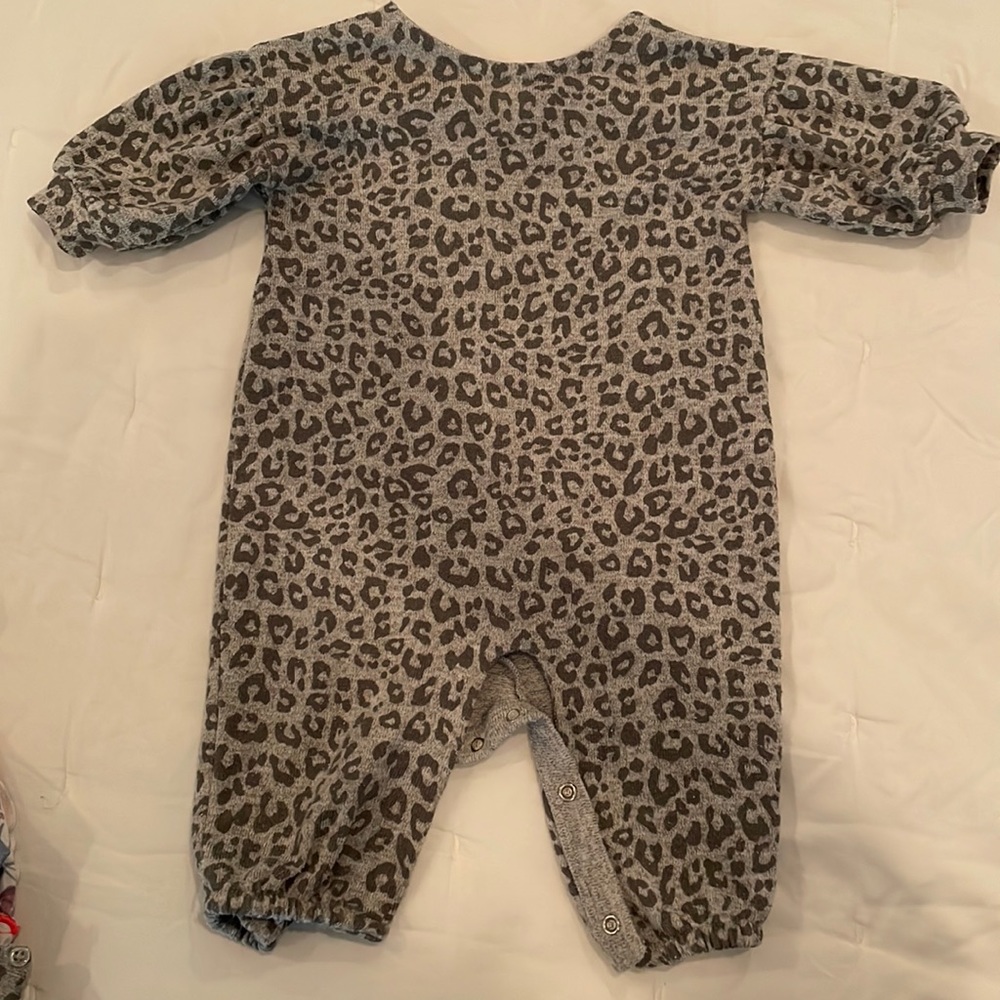 Grey animal print romper